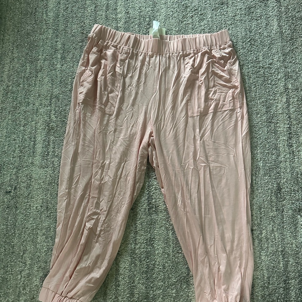 Fabletics Pink Tapered Lounge Pants